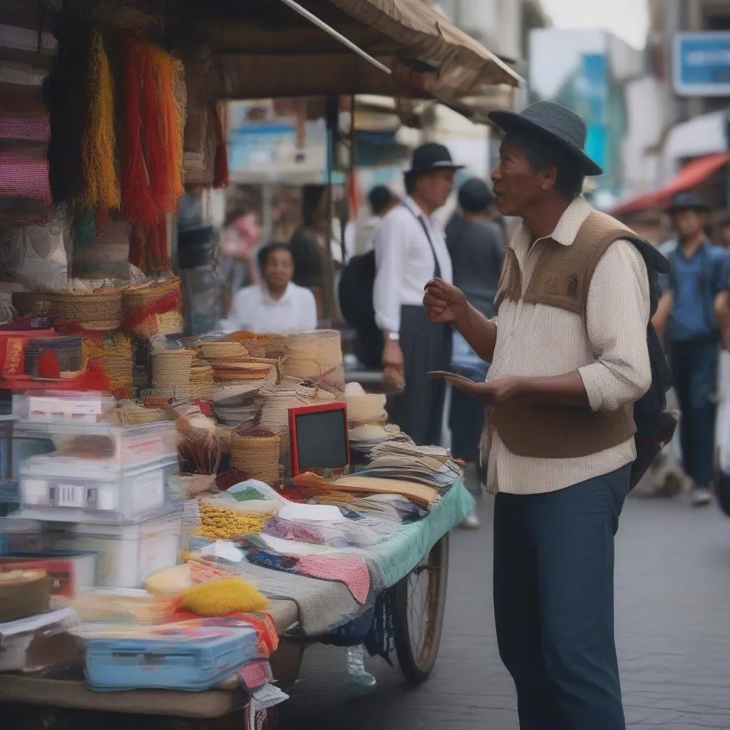 Anh chàng bán hàng rong thông thạo tiếng Anh