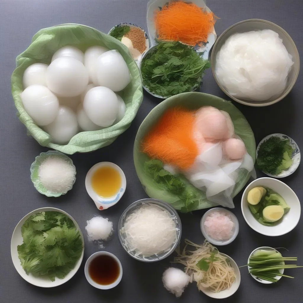 nguyên liệu làm bánh kẹp cuốn