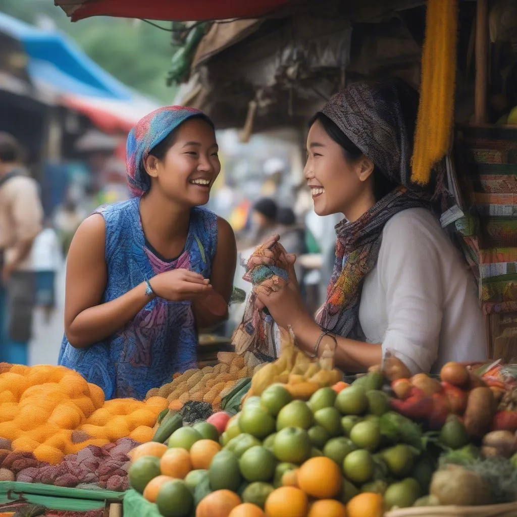 Hình ảnh minh họa về việc giao tiếp tiếng Anh trong du lịch