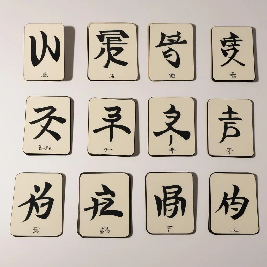 Flashcards for learning Japanese kanji