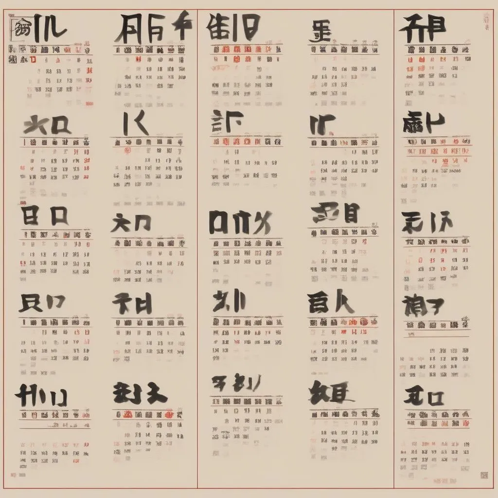 Lịch học chữ Kanji