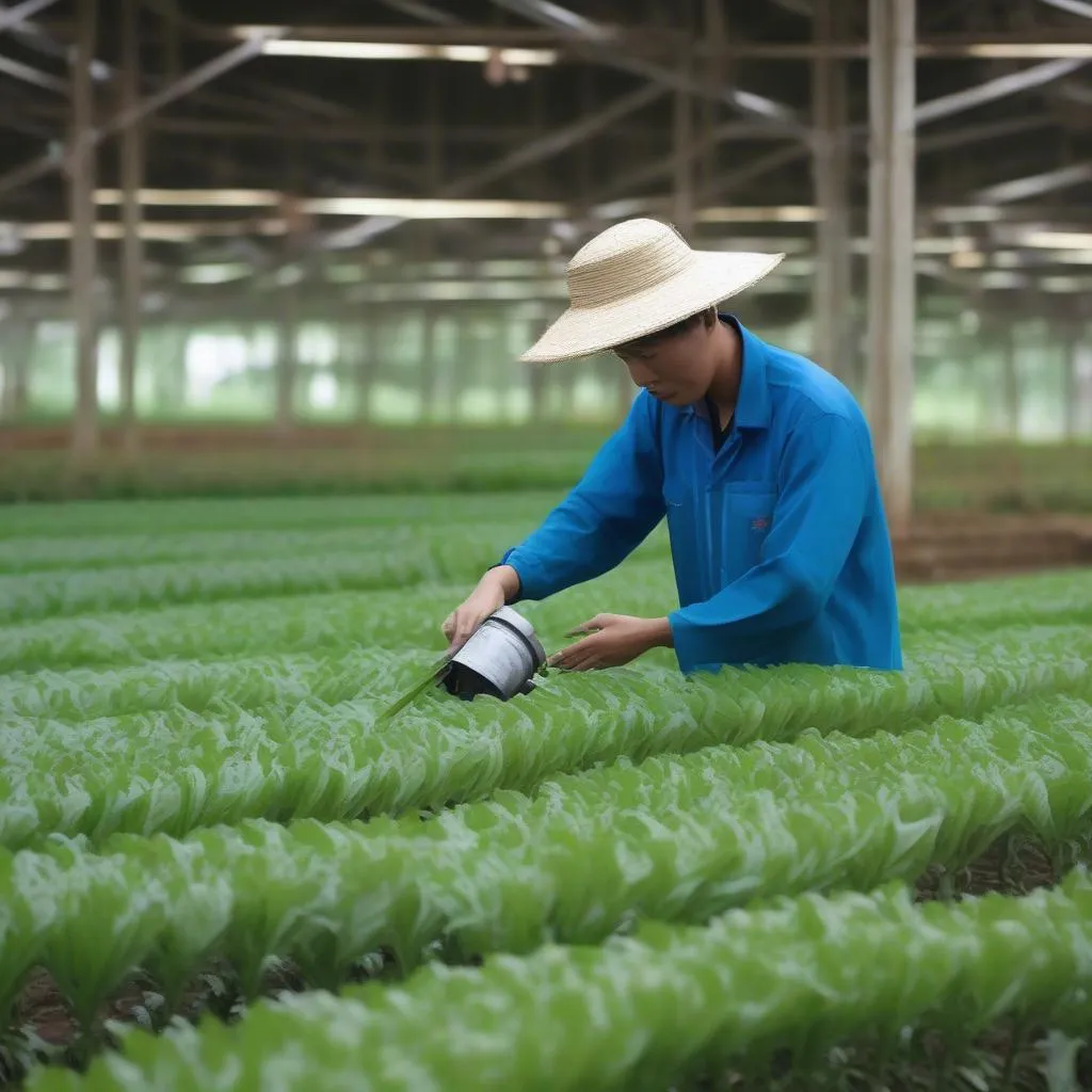 Nông dân đang áp dụng công nghệ cao vào sản xuất nông nghiệp