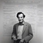 Richard Feynman đang giải thích một chủ đề phức tạp bằng cách sử dụng ví dụ đơn giản để giúp người khác dễ hiểu hơn.