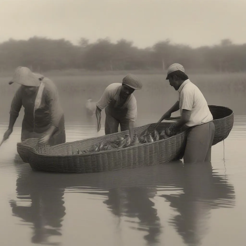 Thu hoạch cá tra