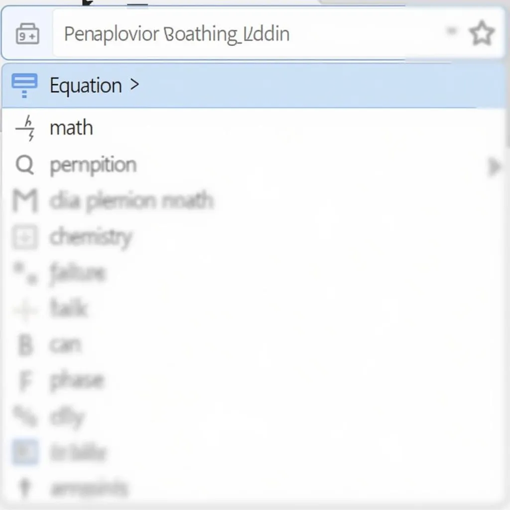 Danh sách công thức mẫu trong Equation Editor