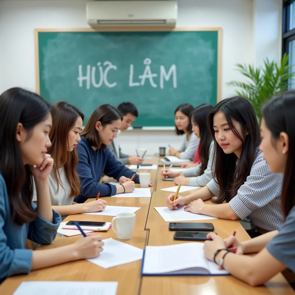 Hình ảnh học sinh đang học tập tại &quot;HỌC LÀM&quot;