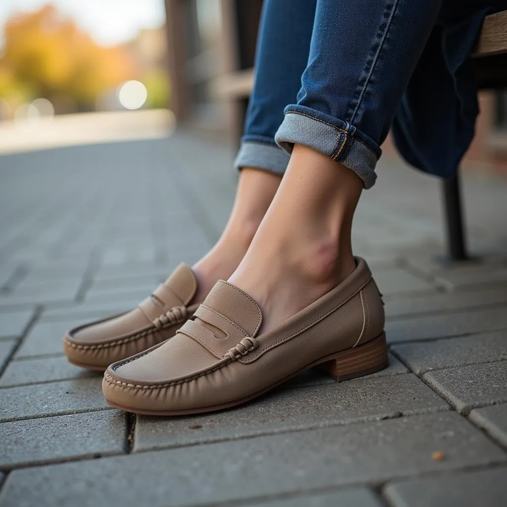 Cách phối giày loafers khi đi học