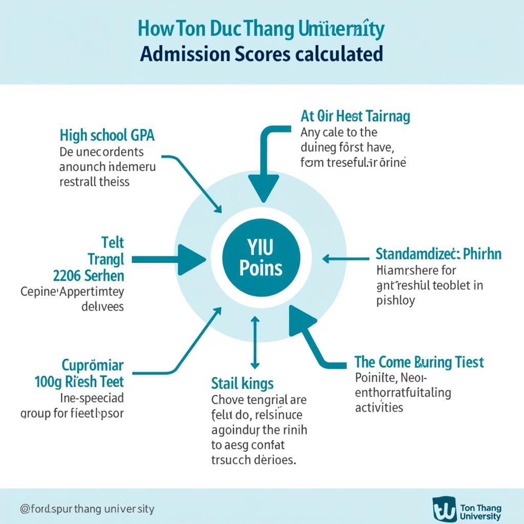 Infographic về cách tính điểm chuẩn đại học Tôn Đức Thắng