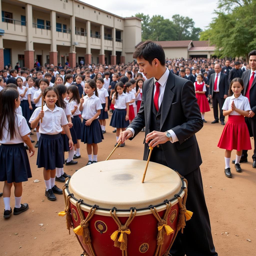 Đánh trống khai giảng năm học mới