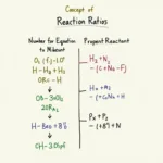 Minh họa về tỷ lệ phản ứng trong phương trình hóa học