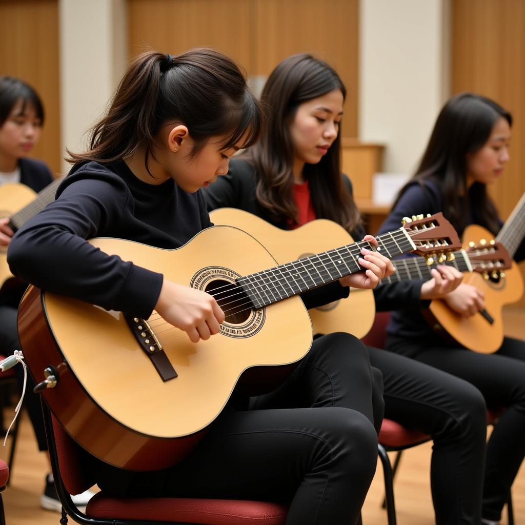 Hình ảnh guitar classica tại nhạc viện Hà Nội