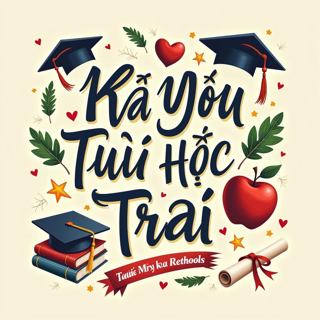 Mẫu vẽ chữ trang trí kỷ yếu tuổi học trò