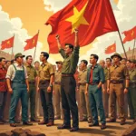 Sức mạnh đoàn kết trong Cách mạng Tháng Tám 1945: Hình ảnh minh họa về người dân Việt Nam đồng lòng đứng lên giành độc lập.