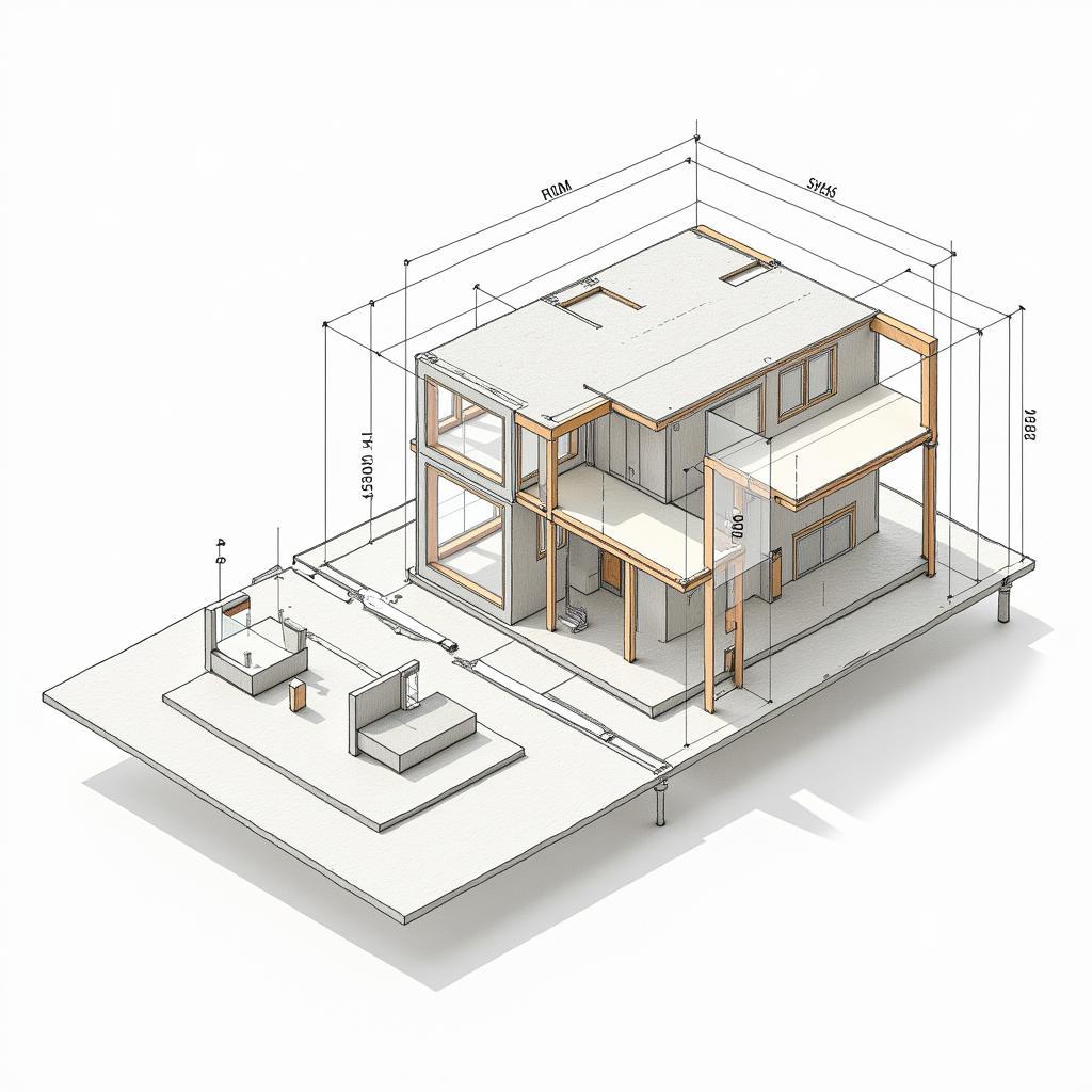 Minh họa ứng dụng của khoảng cách hình học trong thiết kế và xây dựng