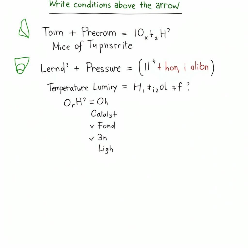Viết chữ trên mũi tên phương trình hóa học